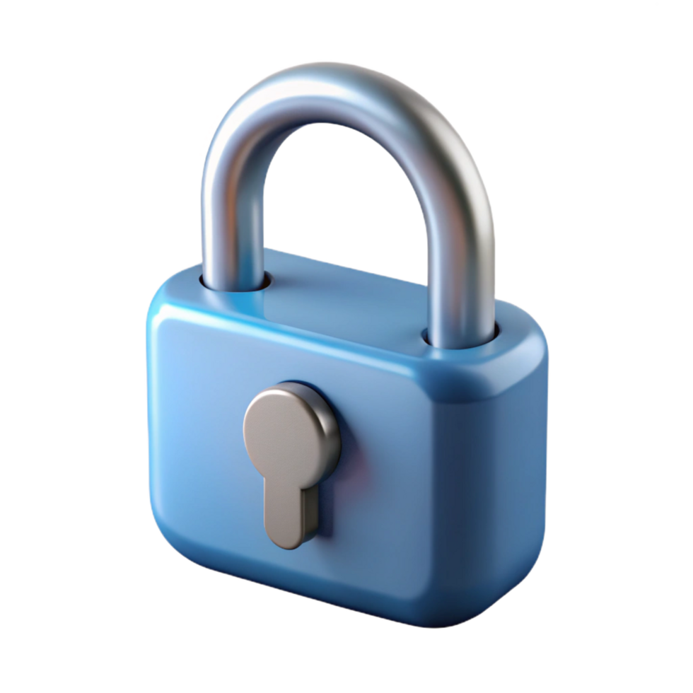 beautiful notable A single, open padlock. NO BACKGROUND with Transparent Background. png