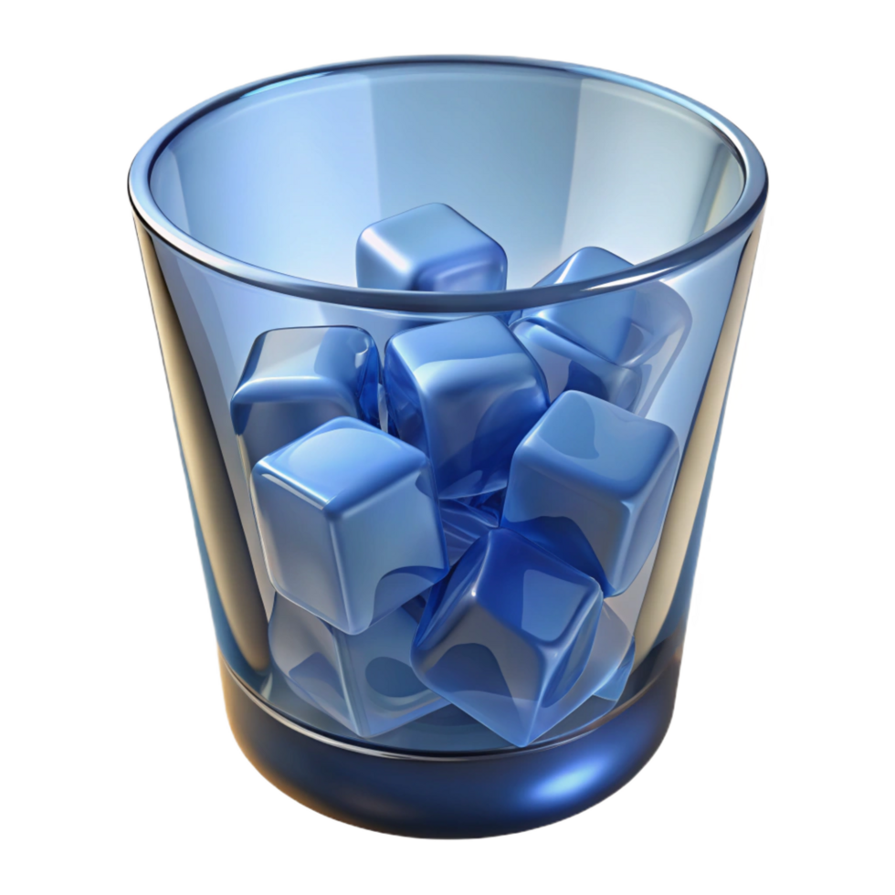 captivating timeless A glass filled with ice cubes. NO BACKGROUND with Transparent Background. png