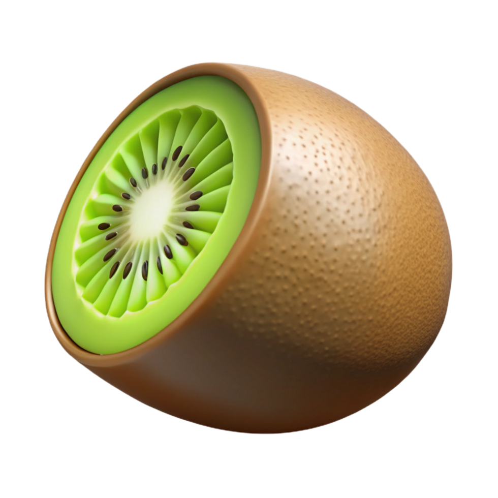 distinguished renaissance A single, ripe kiwi fruit, halved. NO BACKGROUND with Transparent Background. precision png