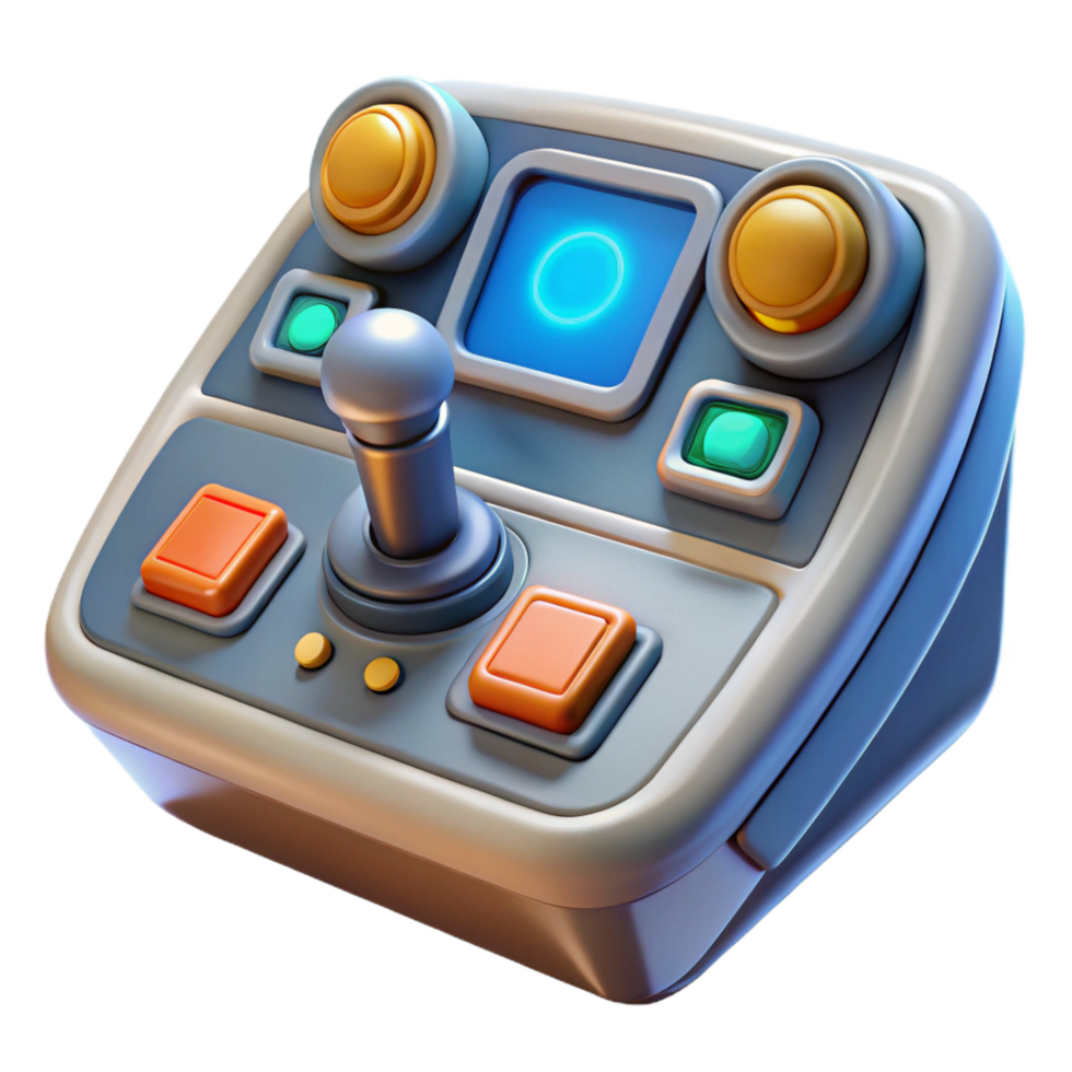 dramatic pristine Stylized spaceship cockpit control panel with illuminated buttons. NO BACKGROUND with Transparent Background. refined png
