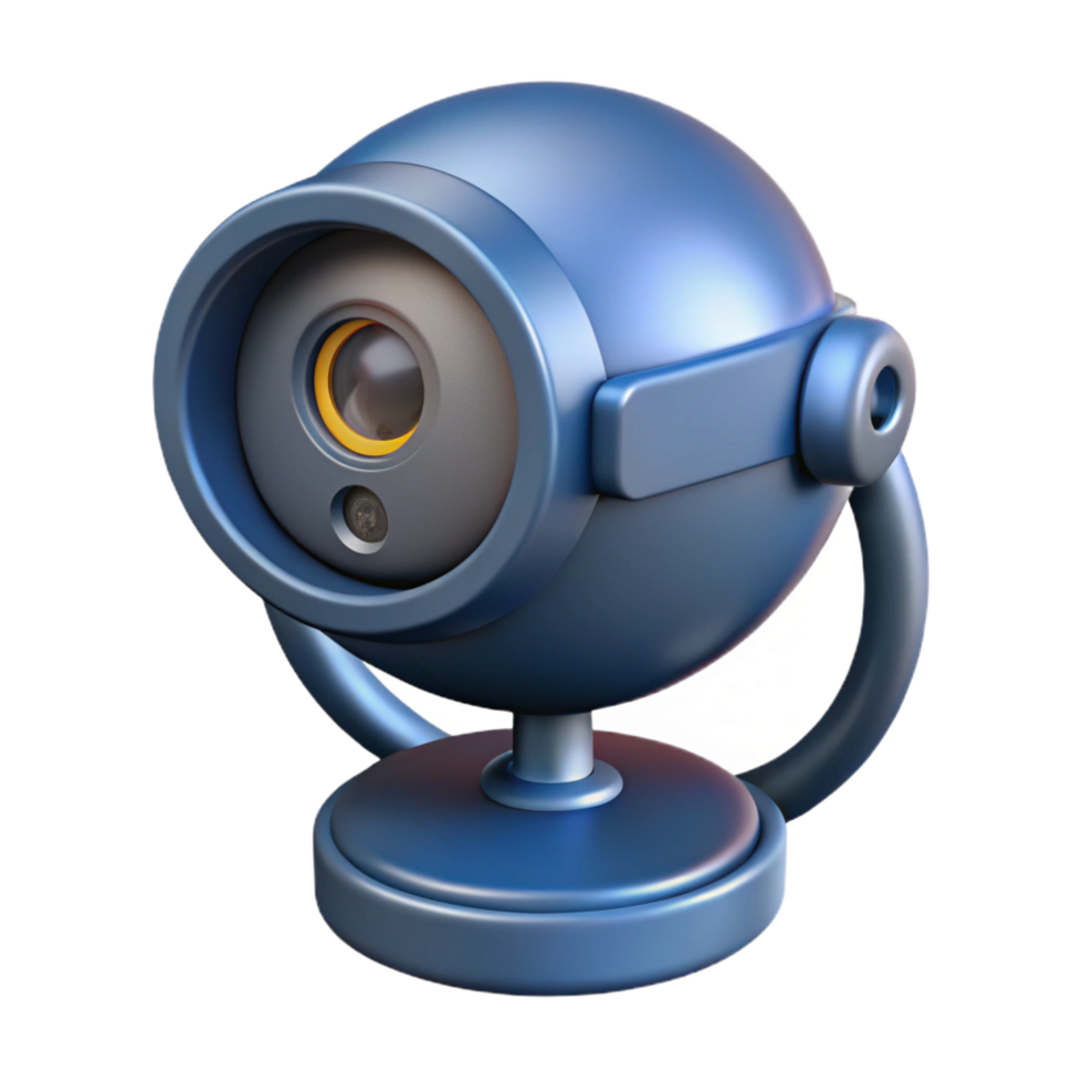 celebrated impressionist A high-tech security camera with facial recognition software. NO BACKGROUND with Transparent Background. detailed png
