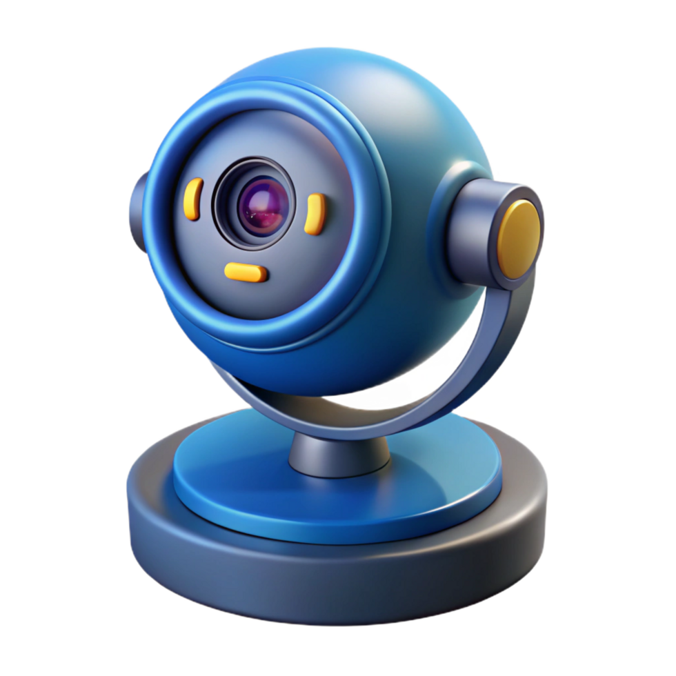 alluring creative A high-tech security camera with facial recognition software. NO BACKGROUND with Transparent Background. perfect clarity png