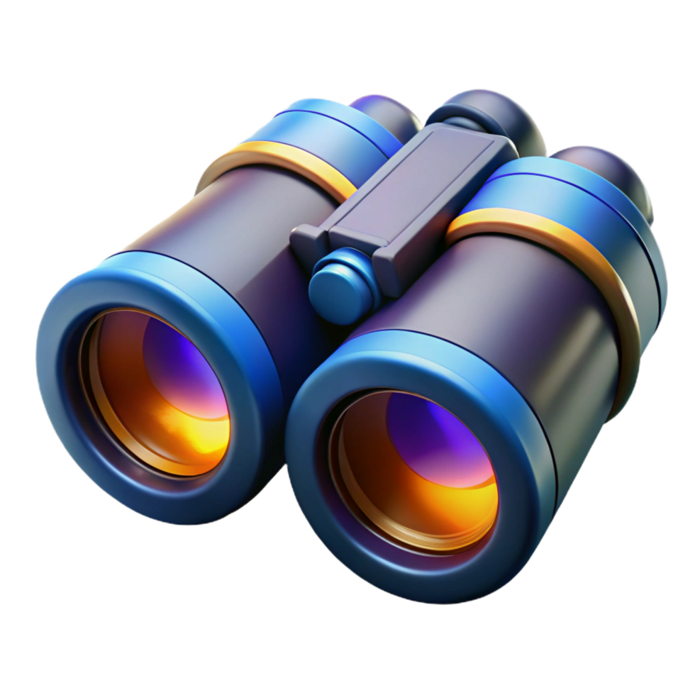 dramatic glorious A futuristic pair of binoculars with night vision capabilities. NO BACKGROUND with Transparent Background. expertly shot png