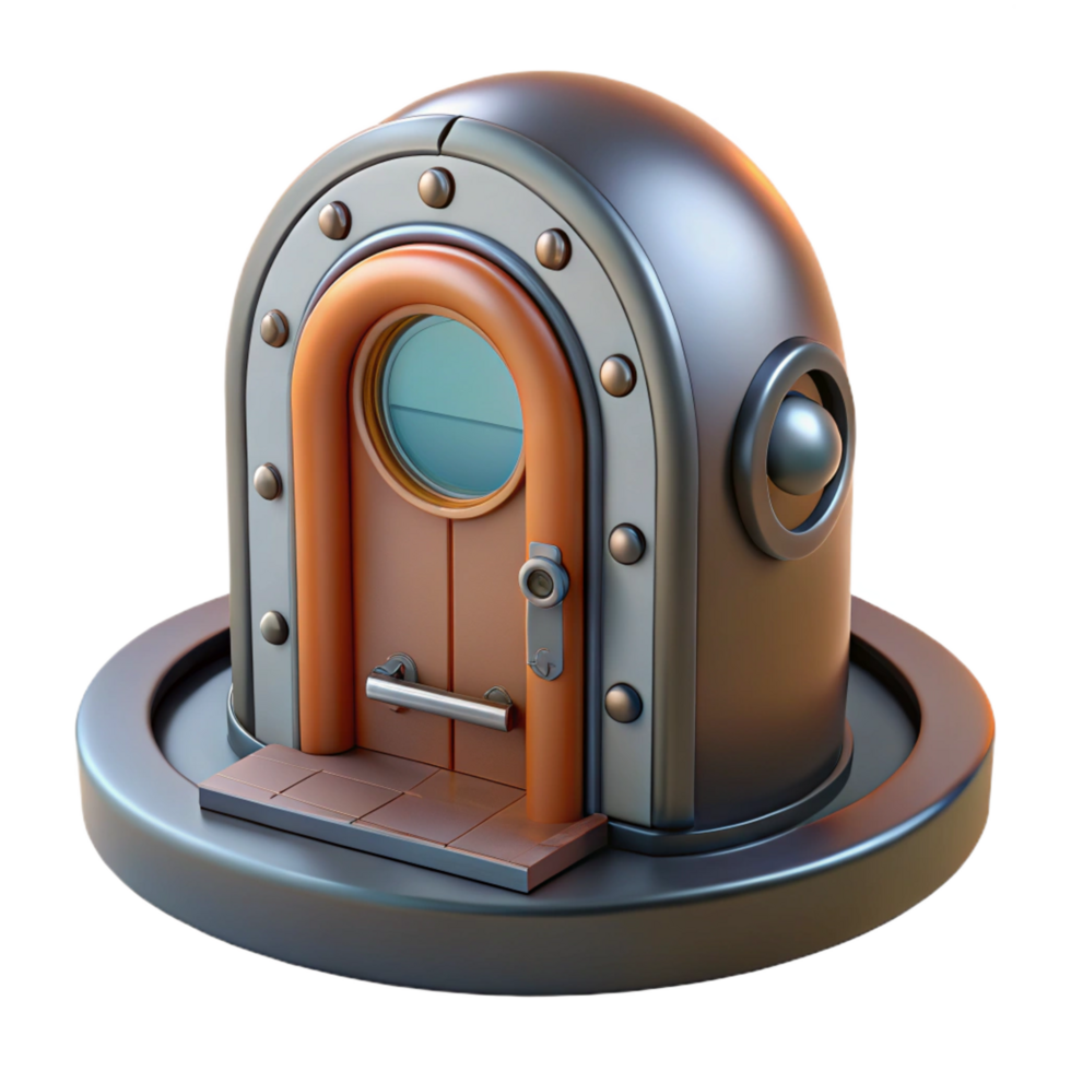 beautiful peaceful rustic A high-resolution model of a spaceship door. NO BACKGROUND with Transparent Background. perfect clarity png