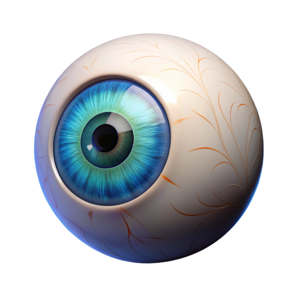 captivating joyful traditional A single, stylized human eye with captivating patterns in the iris. NO BACKGROUND with Transparent Background. flawless png