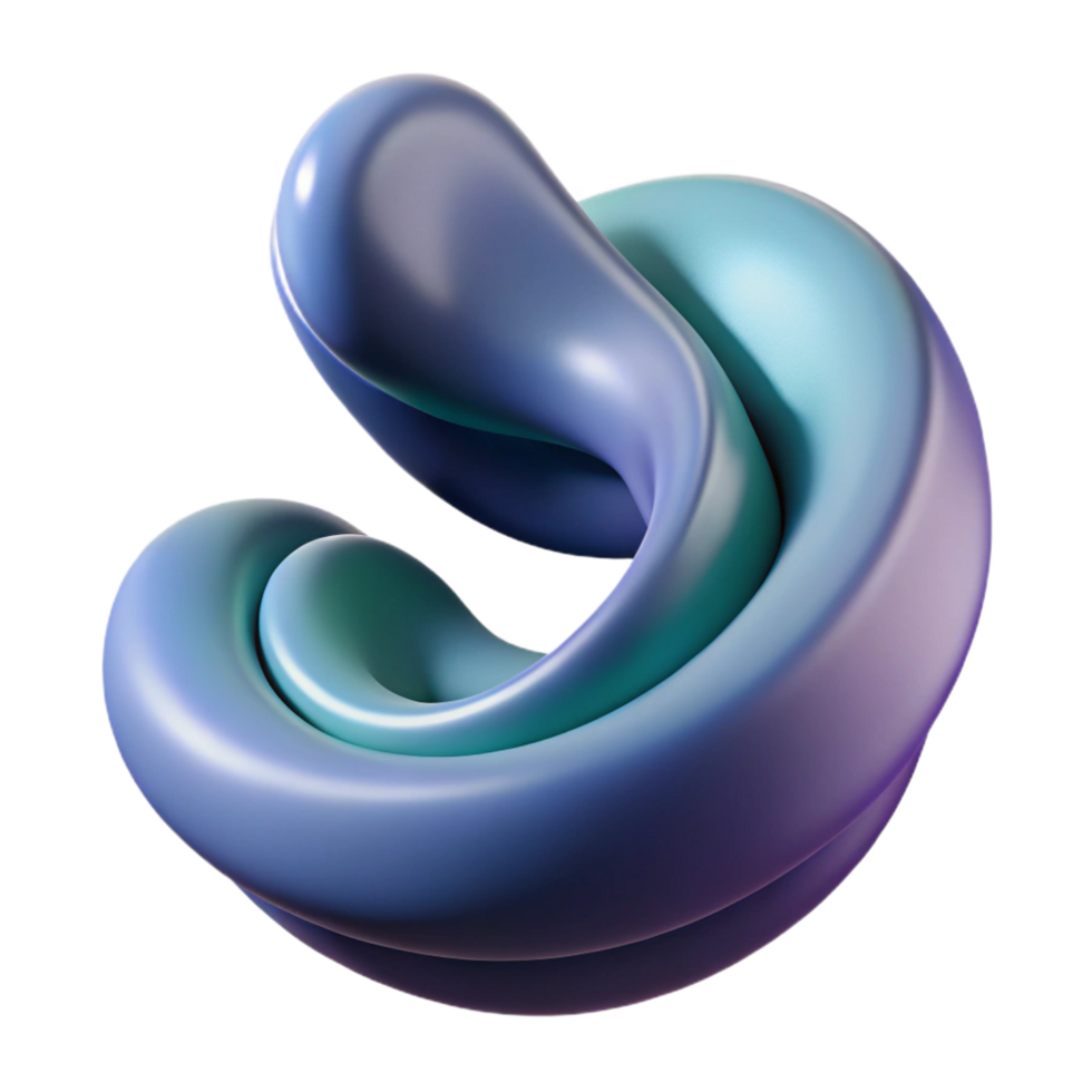 dramatic fascinating A single, abstract sculpture with smooth, flowing curves. NO BACKGROUND with Transparent Background. handcrafted png