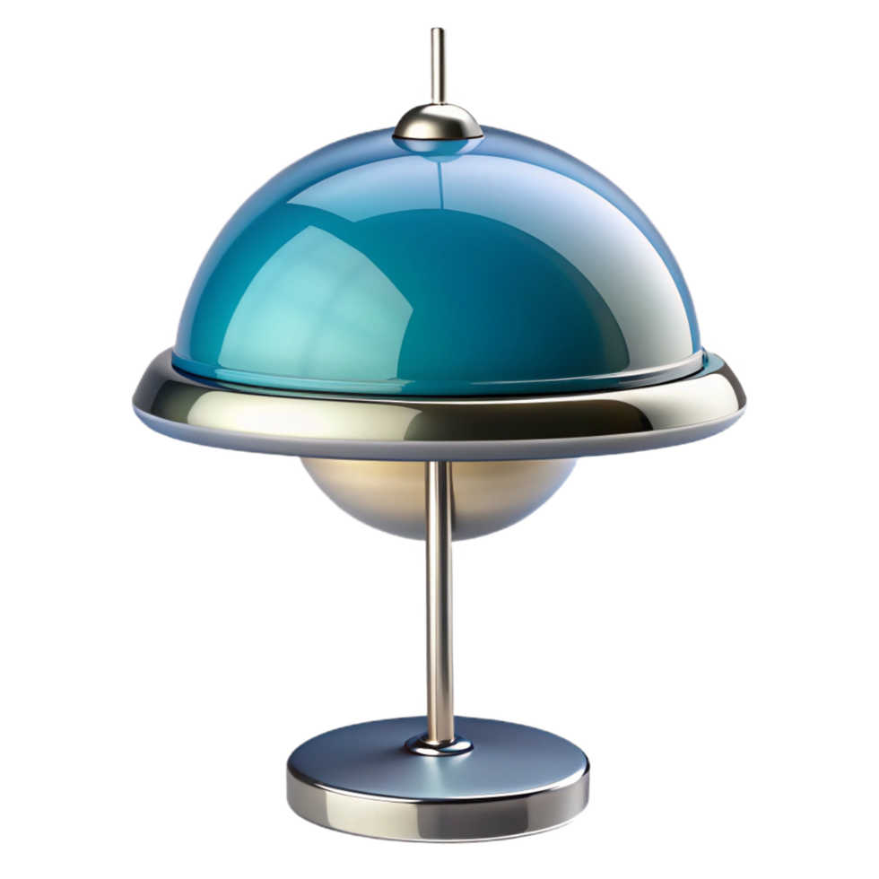 distinguished abstract Bauhaus lamp, chrome and glass, functional design. NO BACKGROUND with Transparent Background. Focus on the lamp's architectural form precision png