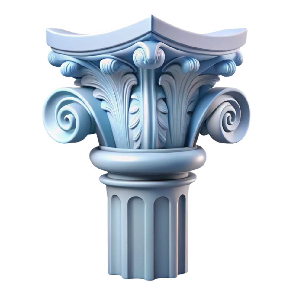 captivating mysterious organic Corinthian column capital, acanthus leaves, ornate design. NO BACKGROUND with Transparent Background. top-tier png