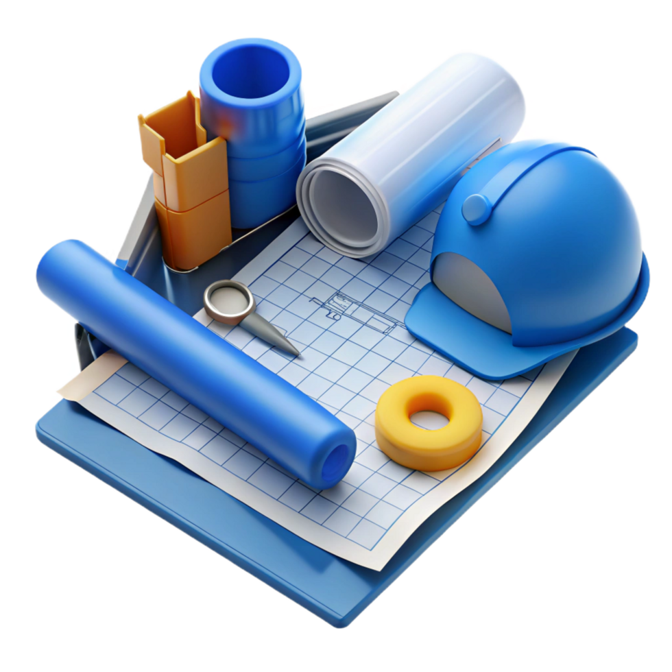 distinctive elegant Blueprints, architectural drawings, technical plans. NO BACKGROUND with Transparent Background. genuine png