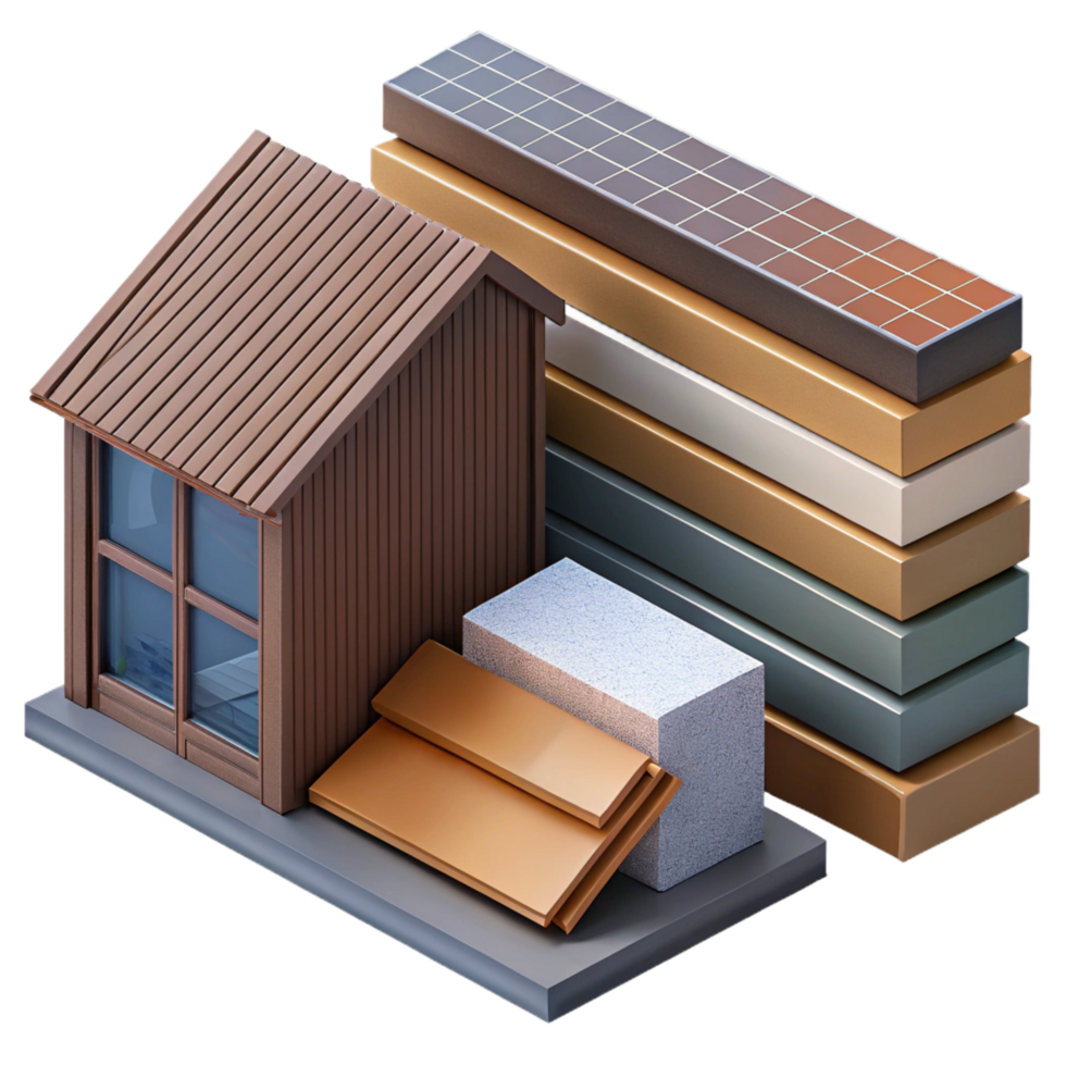 captivating notable Siding, exterior cladding, various materials. NO BACKGROUND with Transparent Background. png