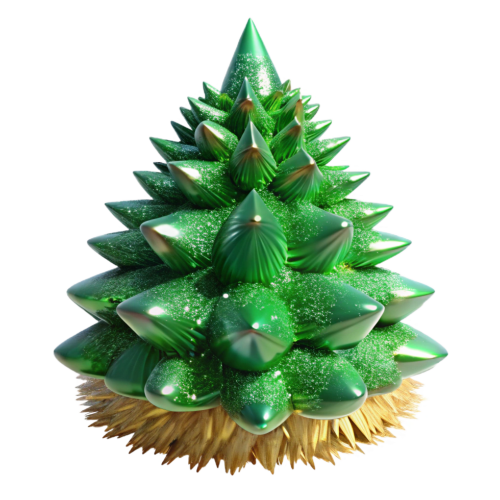 dramatic abstract Green Pine Needles Fractal Tree Texture Transparent Background high resolution png