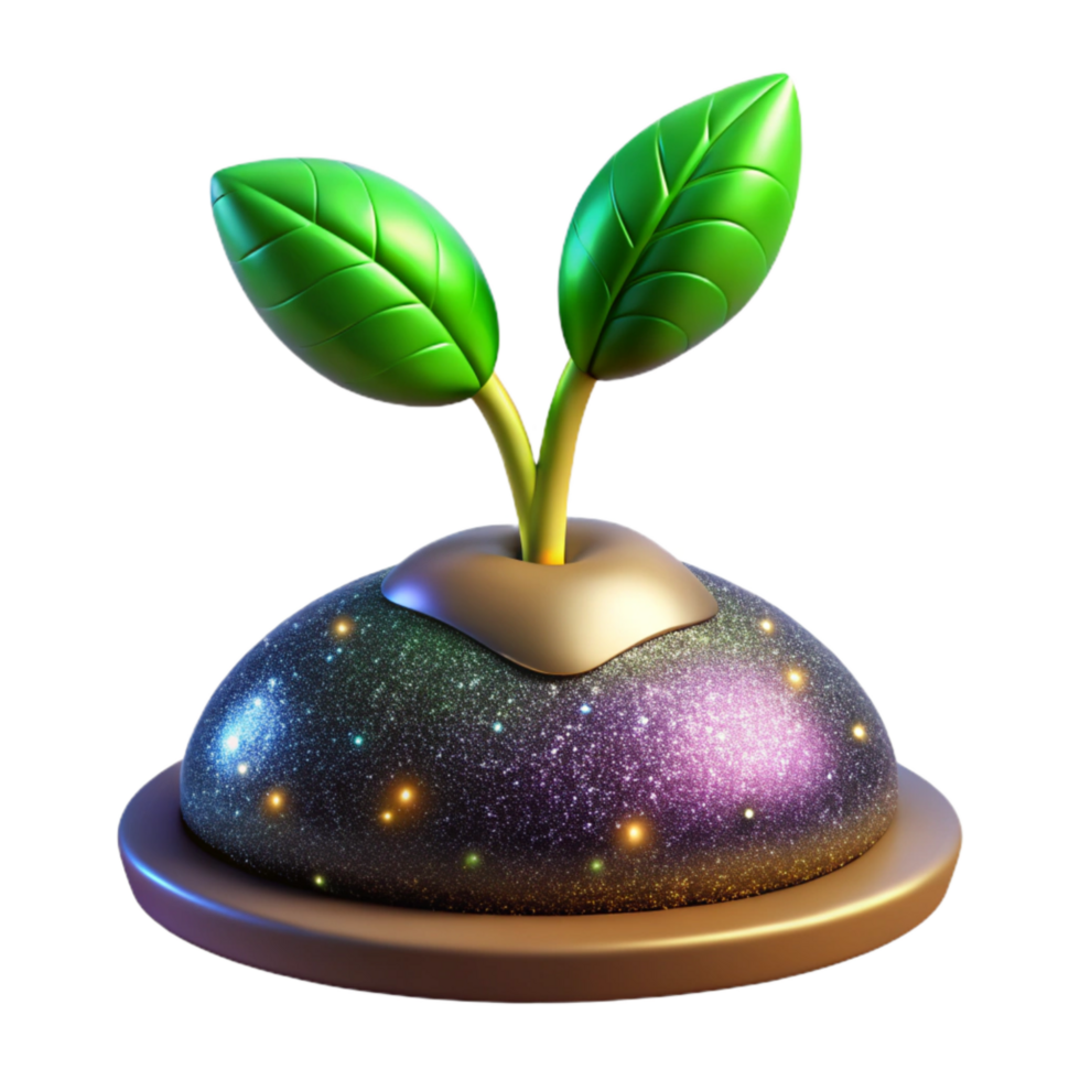 elegant rustic Green Plant Sprout Emerging From Soil Isolated original png
