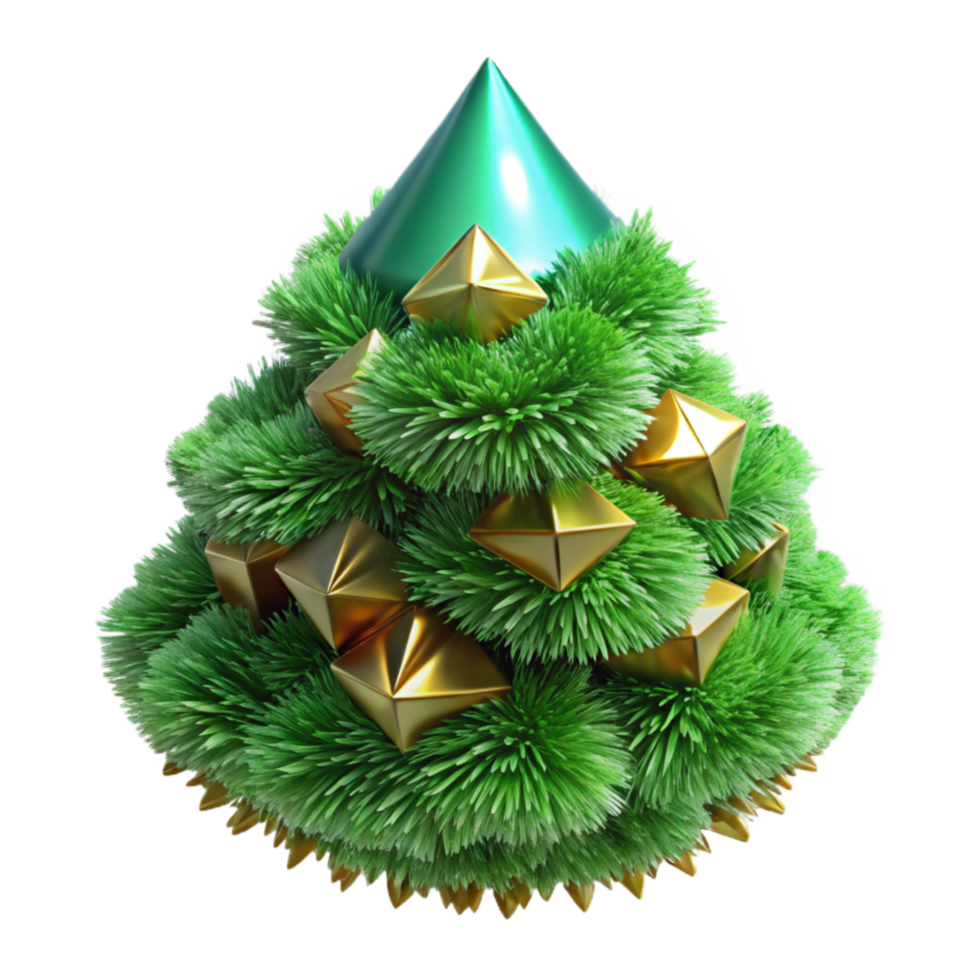 vibrant artistic Green Pine Needles Fractal Tree Texture Transparent Background high resolution png