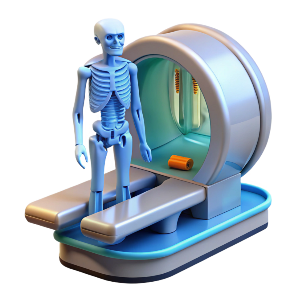 breathtaking geometric High-tech medical scanner displaying anatomical data, NO BACKGROUND with Transparent Transparent Background. ultra HD png