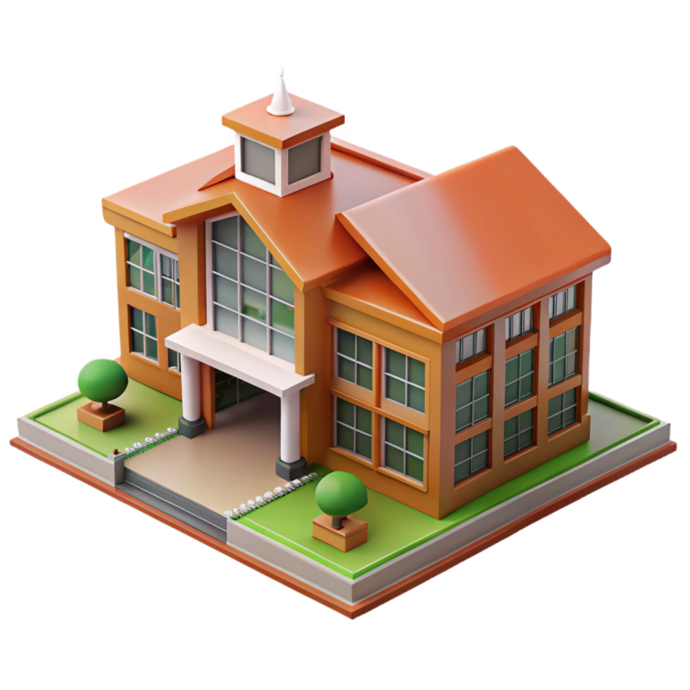 captivating impressionist Detailed architectural section drawing of a school NO BACKGROUND with Transparent Background. fine detail png