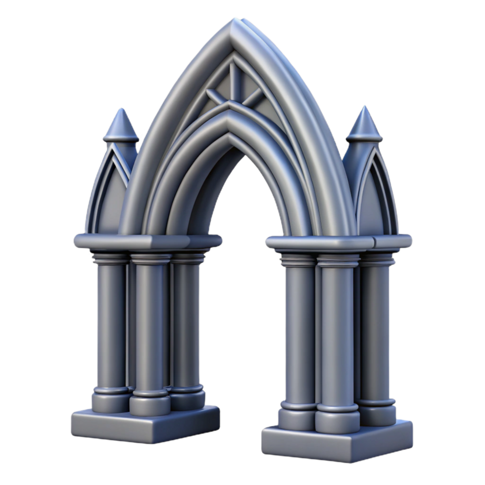 elegant tropical Detailed drawing of a gothic arch NO BACKGROUND with Transparent Background. ultra HD png