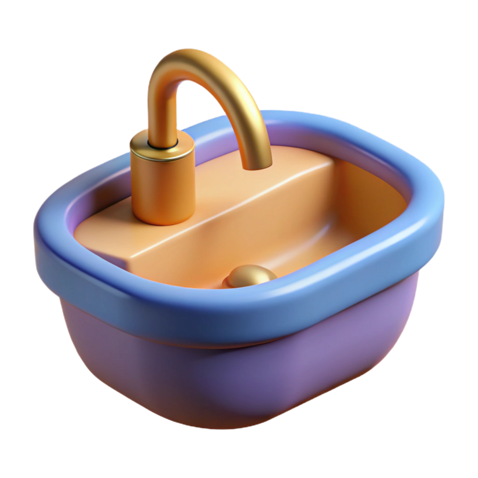 dazzling classic 3D model of a modern bathroom sink NO BACKGROUND with Transparent Background. luxury png
