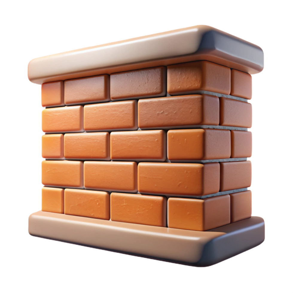 celebrated surreal Architectural detail of a brick wall texture NO BACKGROUND with Transparent Background. authentic png