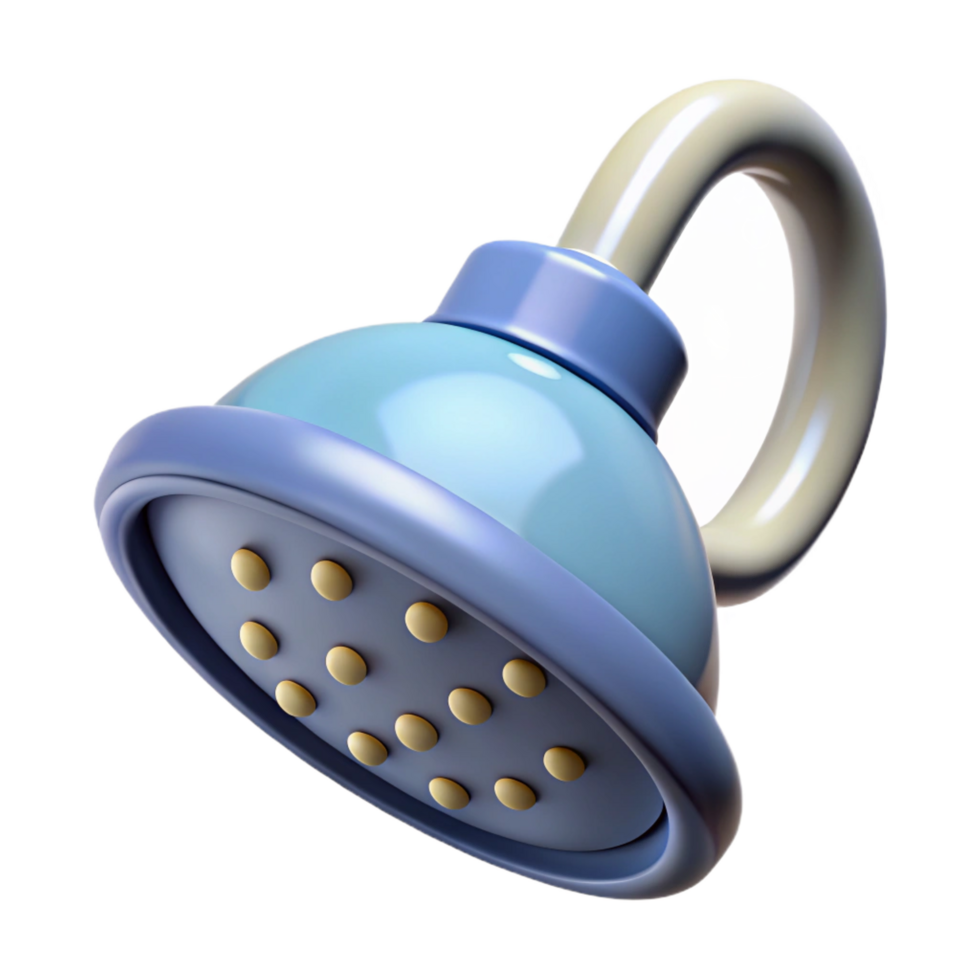 distinguished mid-century Architectural rendering of a shower head NO BACKGROUND with Transparent Background. crisp png