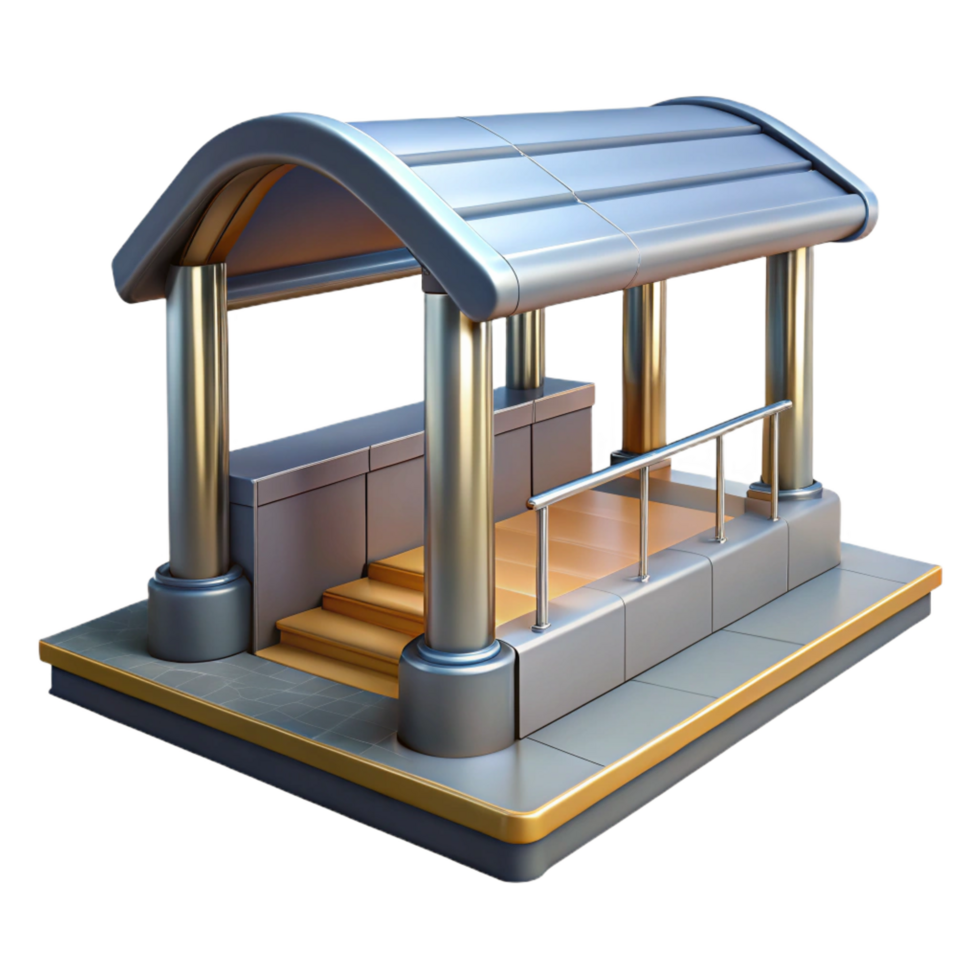 beautiful peaceful creative Detailed illustration of a subway platform edge NO BACKGROUND with Transparent Background. gallery standard png