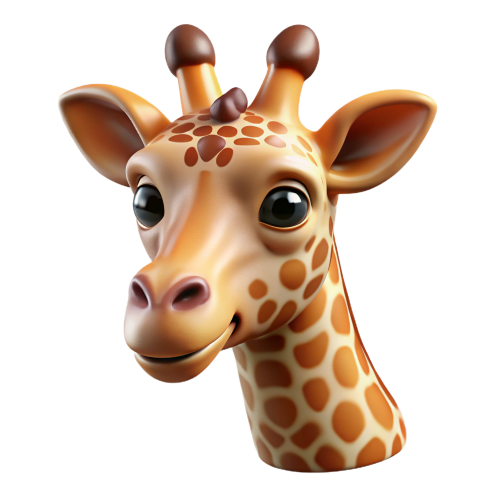 dynamic impressive A graceful giraffe head and neck, NO BACKGROUND with Transparent Background. fine detail png