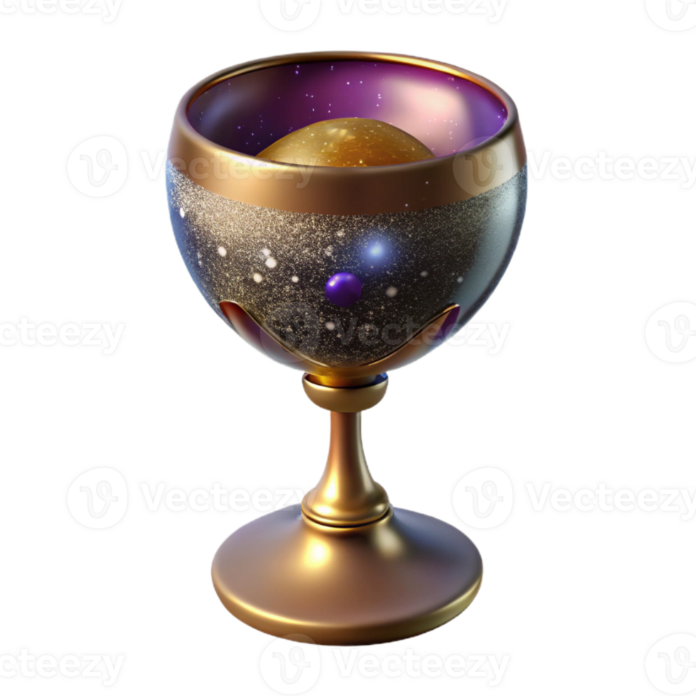 wonderful vintage Handblown Glass Goblet Isolated Element with Stem high resolution png