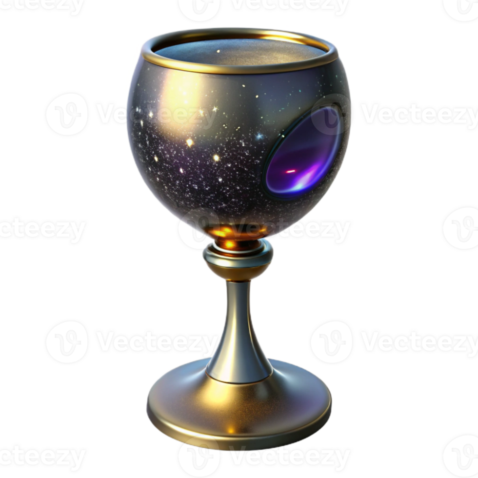 stunning abstract Handblown Glass Goblet Isolated Element with Stem professional png