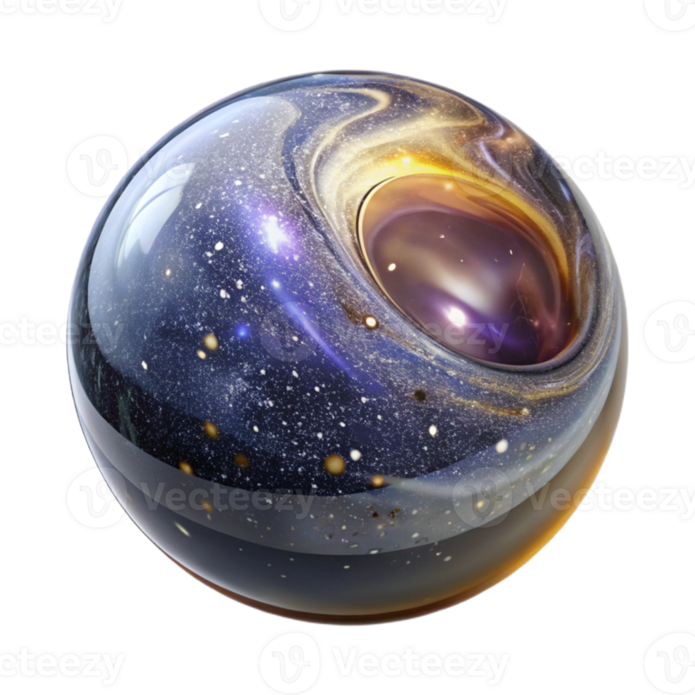 beautiful classic Hand Blown Glass Marble with Air Bubble Cutout detailed png