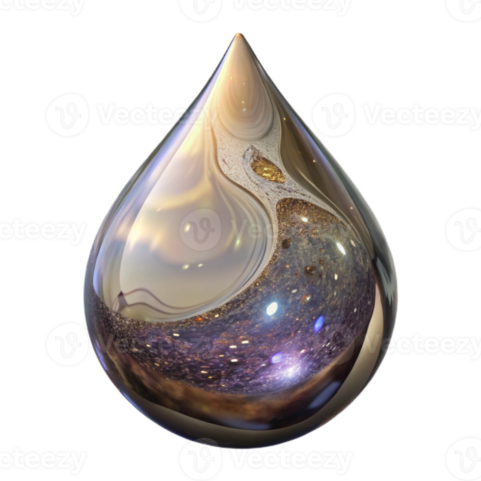 wonderful contemporary Handblown Glass Ornament Teardrop Shape Transparent Element authentic png