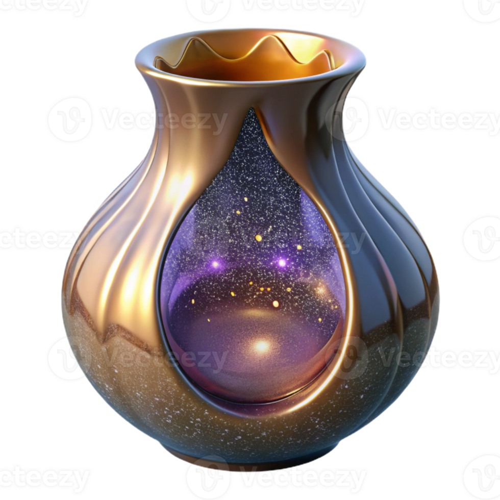 vibrant creative Hand Blown Glass Vase Unique Shape Cutout png