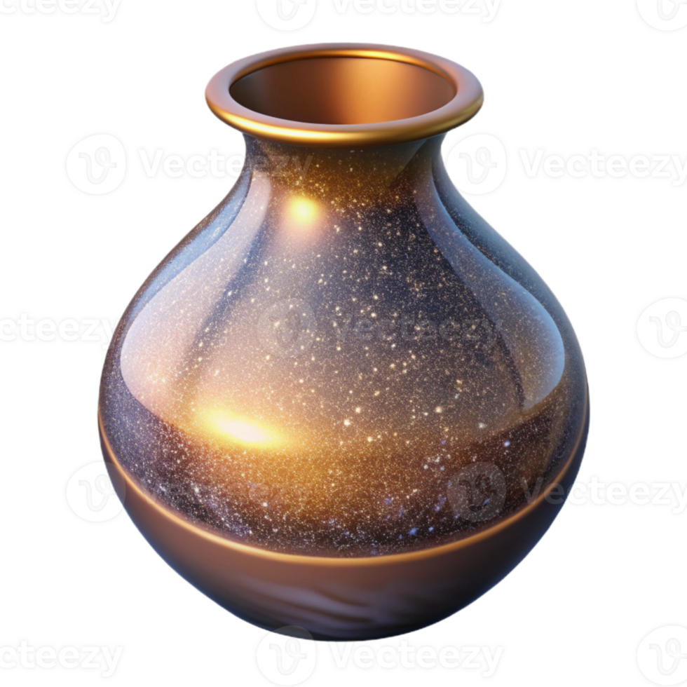 elegant minimalist Handblown Glass Vase Isolated Element with Shadow high resolution png