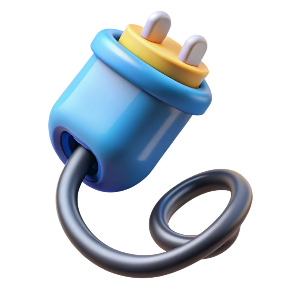 captivating harmonious surreal Electric car charging cable NO BACKGROUND with Transparent Background. premium png