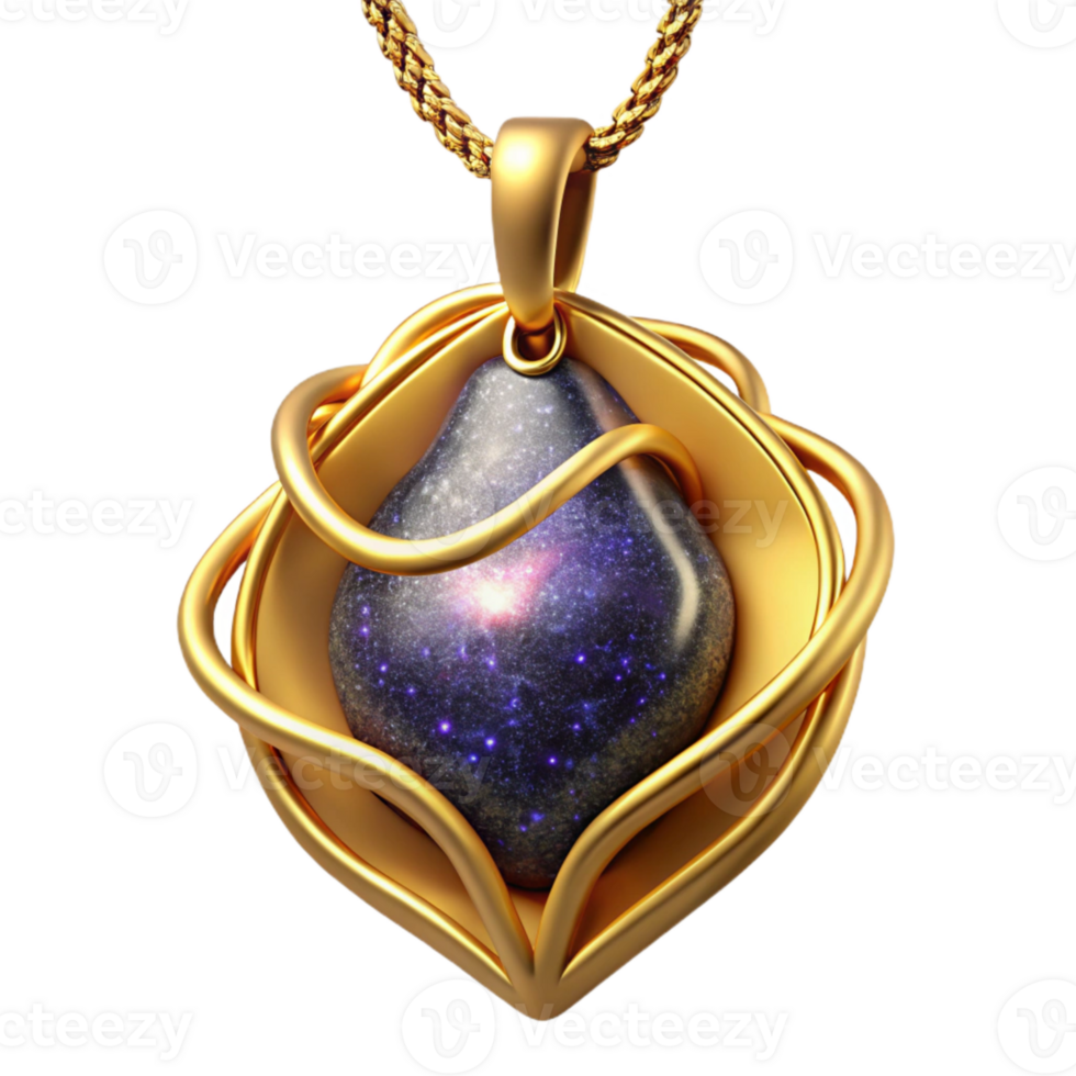 impressive rustic Handcrafted Gold Pendant Delicate Chain Isolated Element authentic png