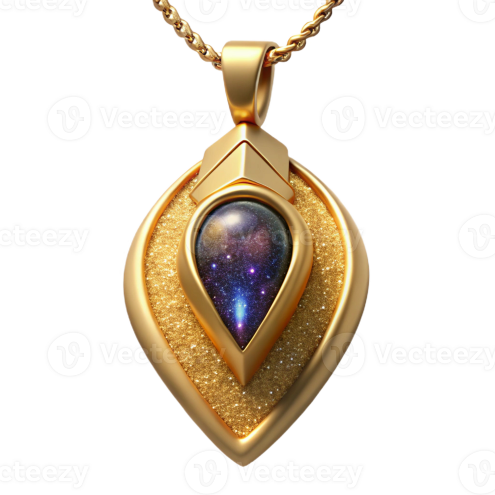 dramatic minimalist Handcrafted Gold Pendant Delicate Chain Isolated Element premium png