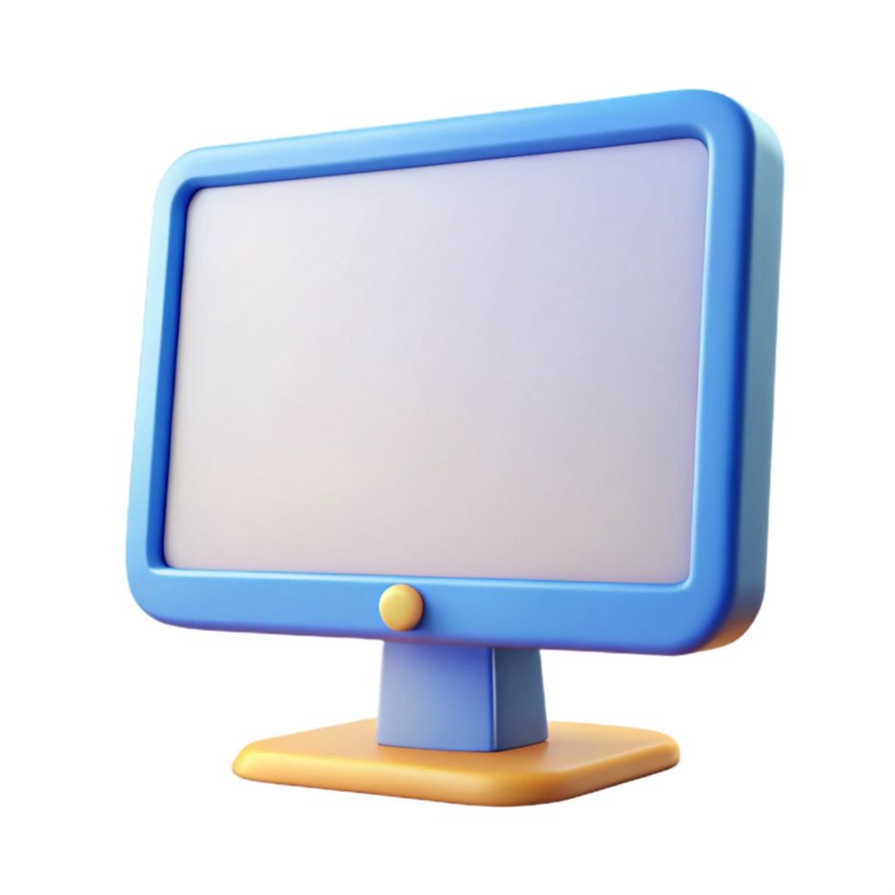 breathtaking elegant Computer monitor with blank screen NO BACKGROUND with Transparent Background. 4K png