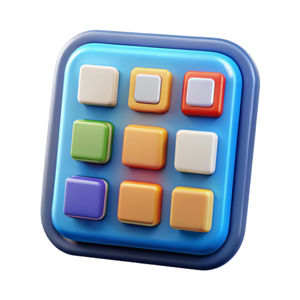 dramatic surreal Smartphone app icon set NO BACKGROUND with Transparent Background. handcrafted png