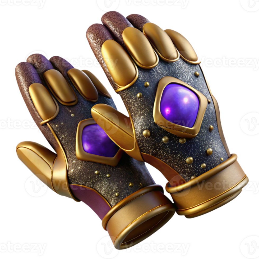 wonderful modern Handcrafted Leather Gloves Pair View Isolated original png