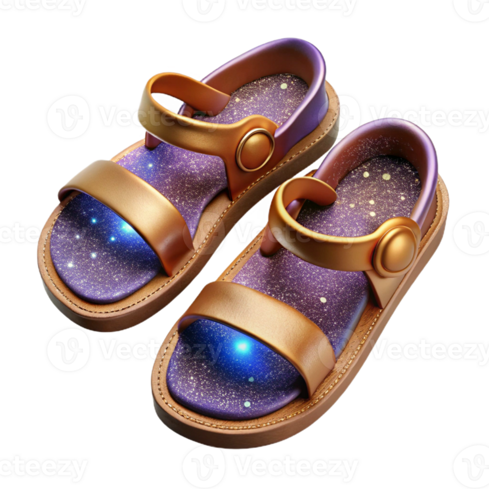 dramatic traditional Handcrafted Leather Sandals Top View Isolated exclusive png