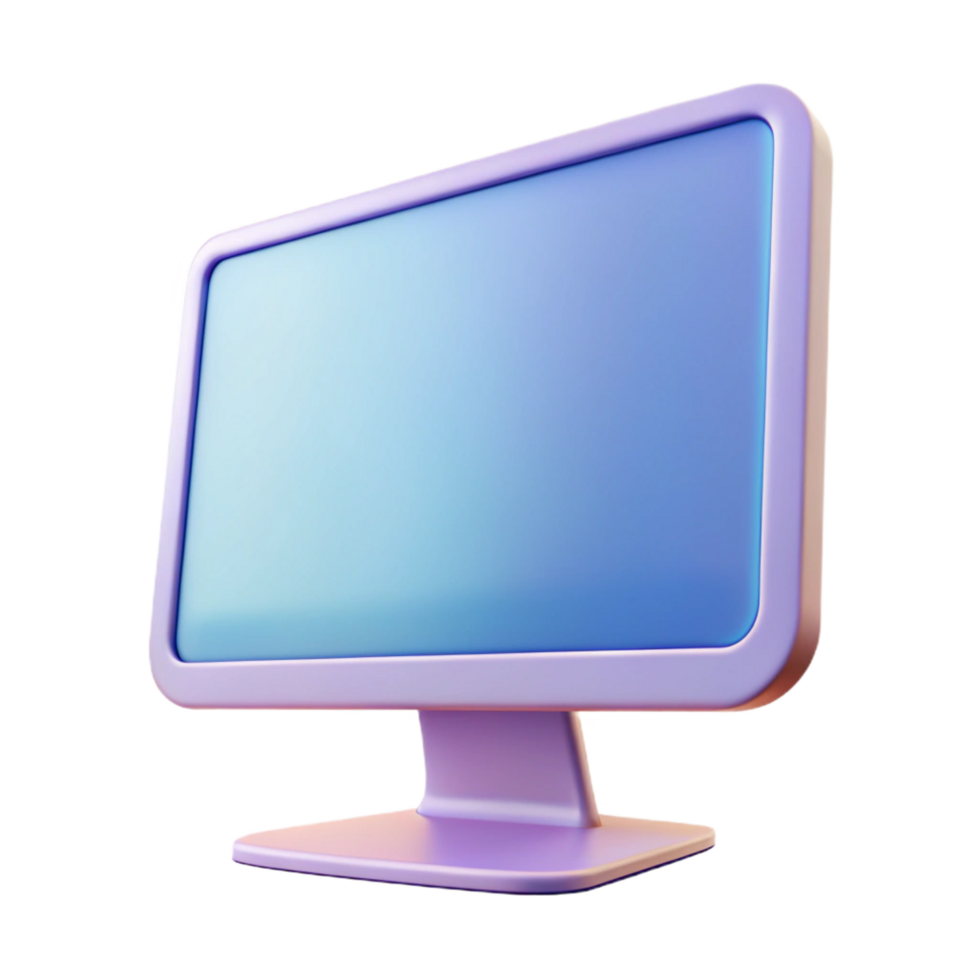 celebrated vintage Computer monitor with thin bezel NO BACKGROUND with Transparent Background. artisan png