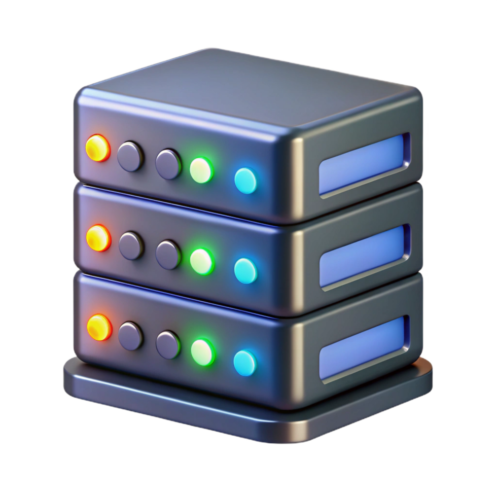 dazzling reflective vintage Server rack with blinking lights NO BACKGROUND with Transparent Background. top-tier png