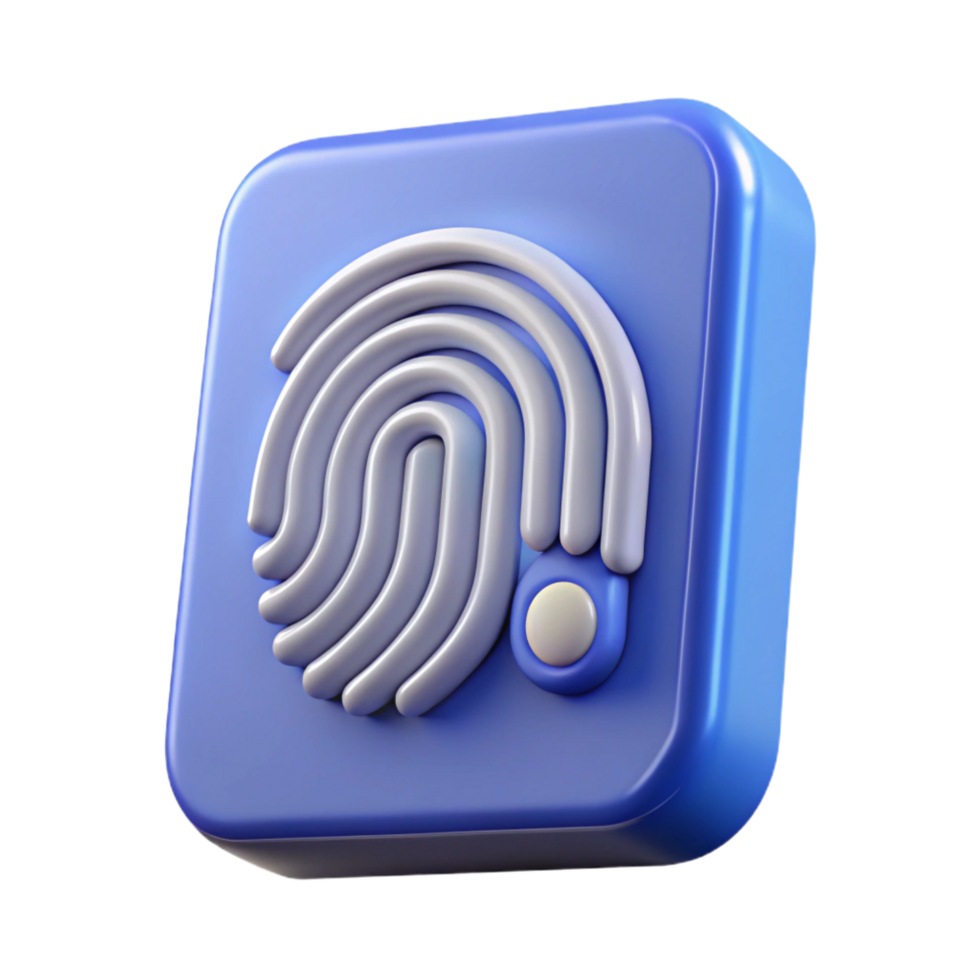 breathtaking retro Biometric fingerprint scanner NO BACKGROUND with Transparent Background. 4K png