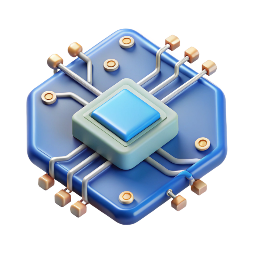 distinguished art deco Artificial intelligence circuit board design NO BACKGROUND with Transparent Background. genuine png