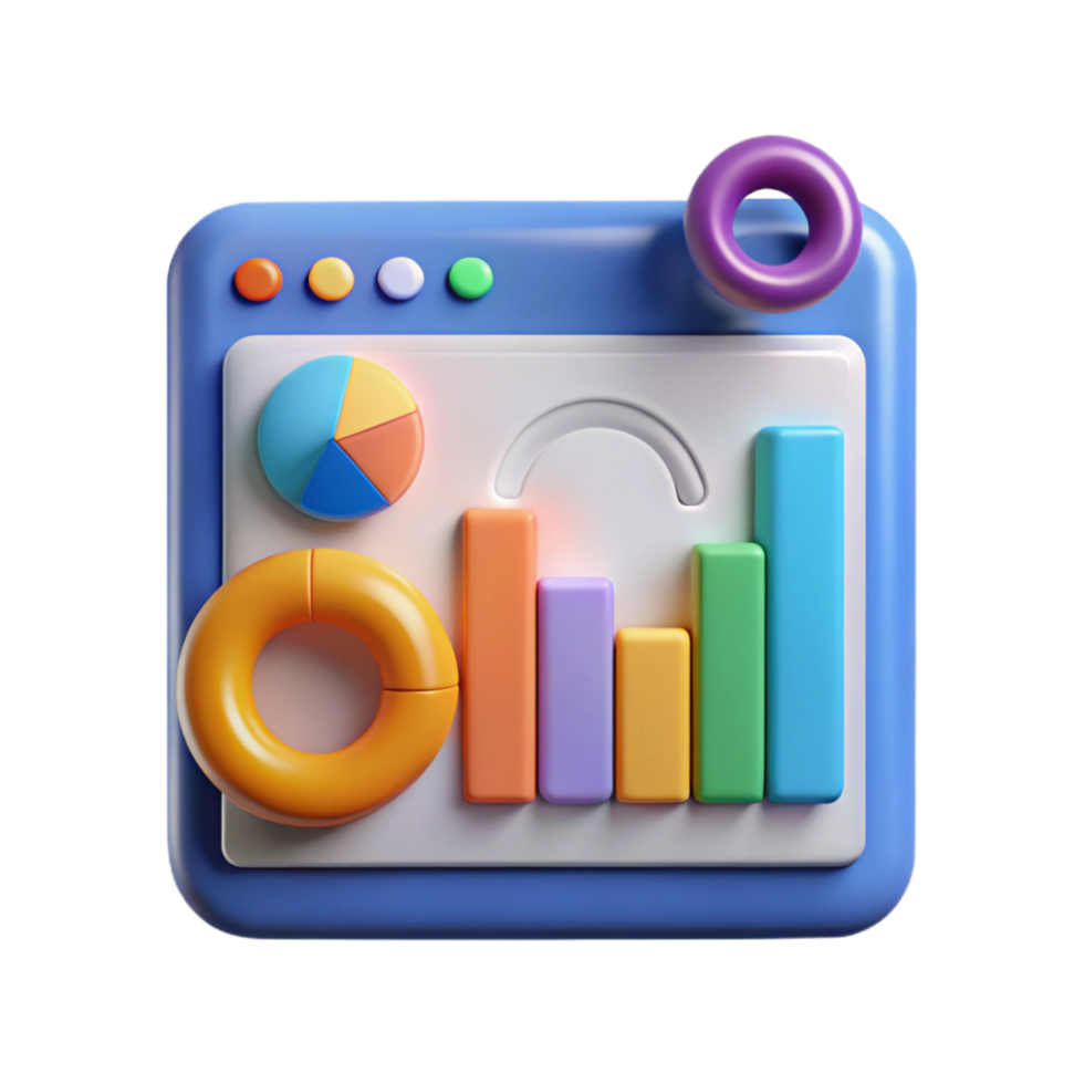 distinctive industrial Digital marketing analytics chart NO BACKGROUND with Transparent Background. ultra HD png