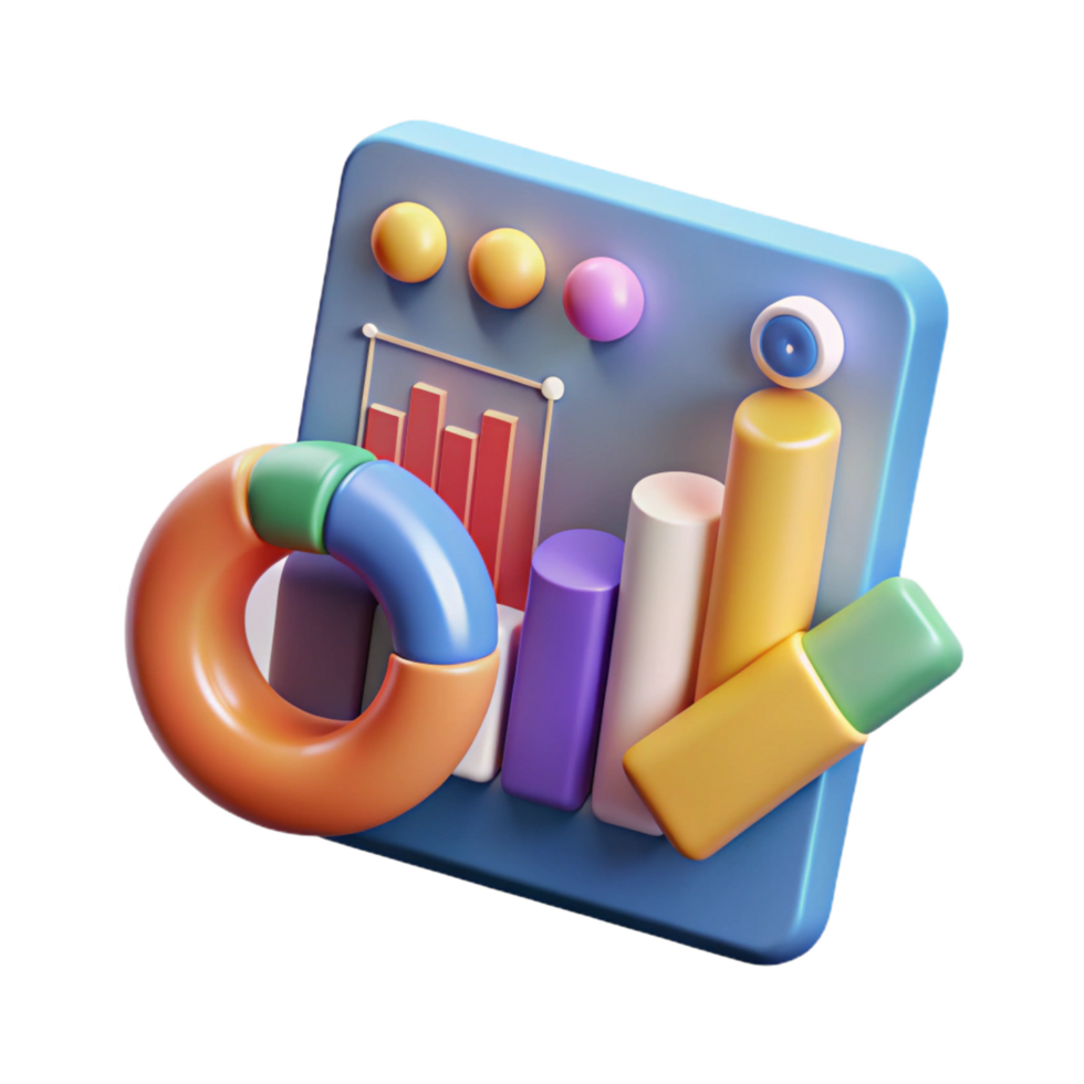 dreamy striking Digital marketing analytics chart NO BACKGROUND with Transparent Background. ultra HD png
