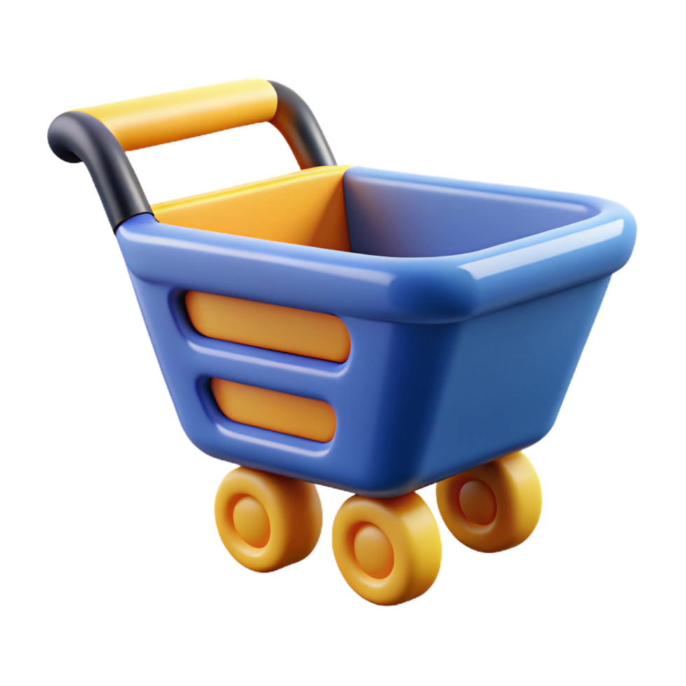 acclaimed classic E-commerce shopping cart icon NO BACKGROUND with Transparent Background. refined png