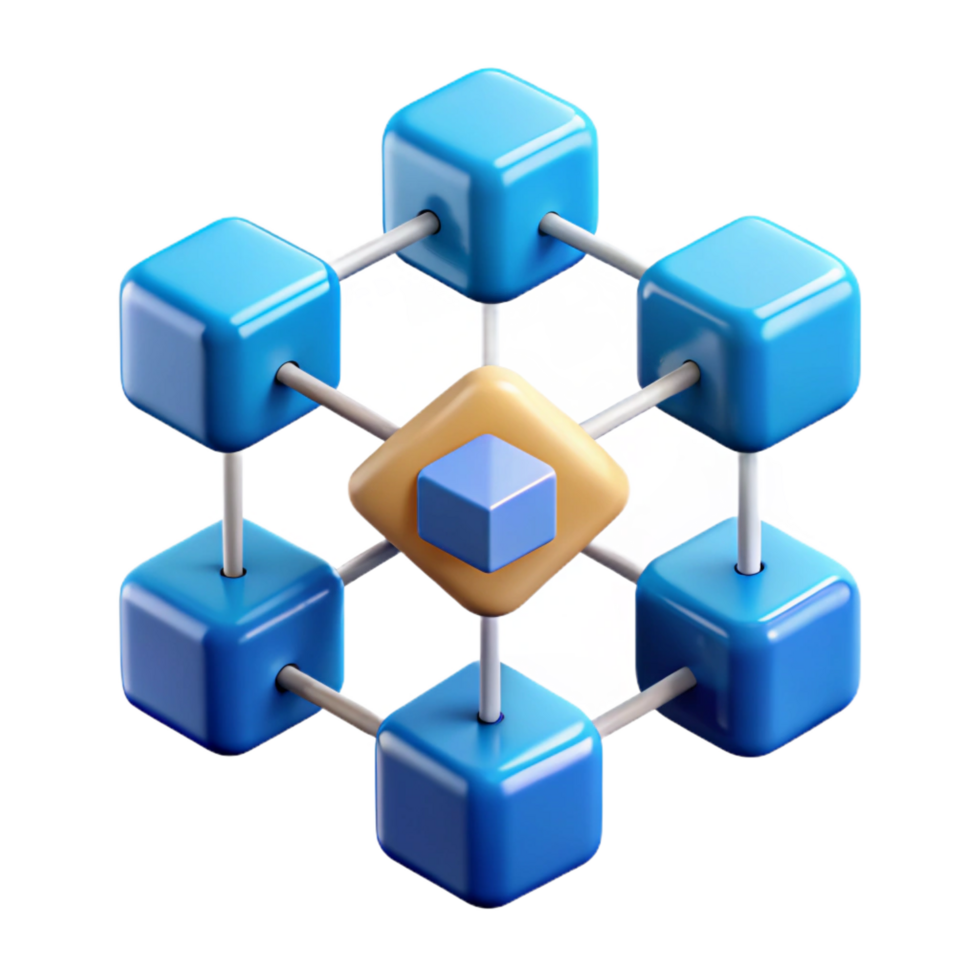 coveted creative Blockchain technology network diagram NO BACKGROUND with Transparent Background. 8K png
