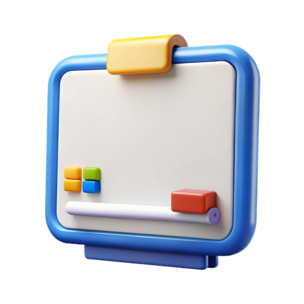 dynamic vibrant Educational technology interactive whiteboard NO BACKGROUND with Transparent Background. flawless png