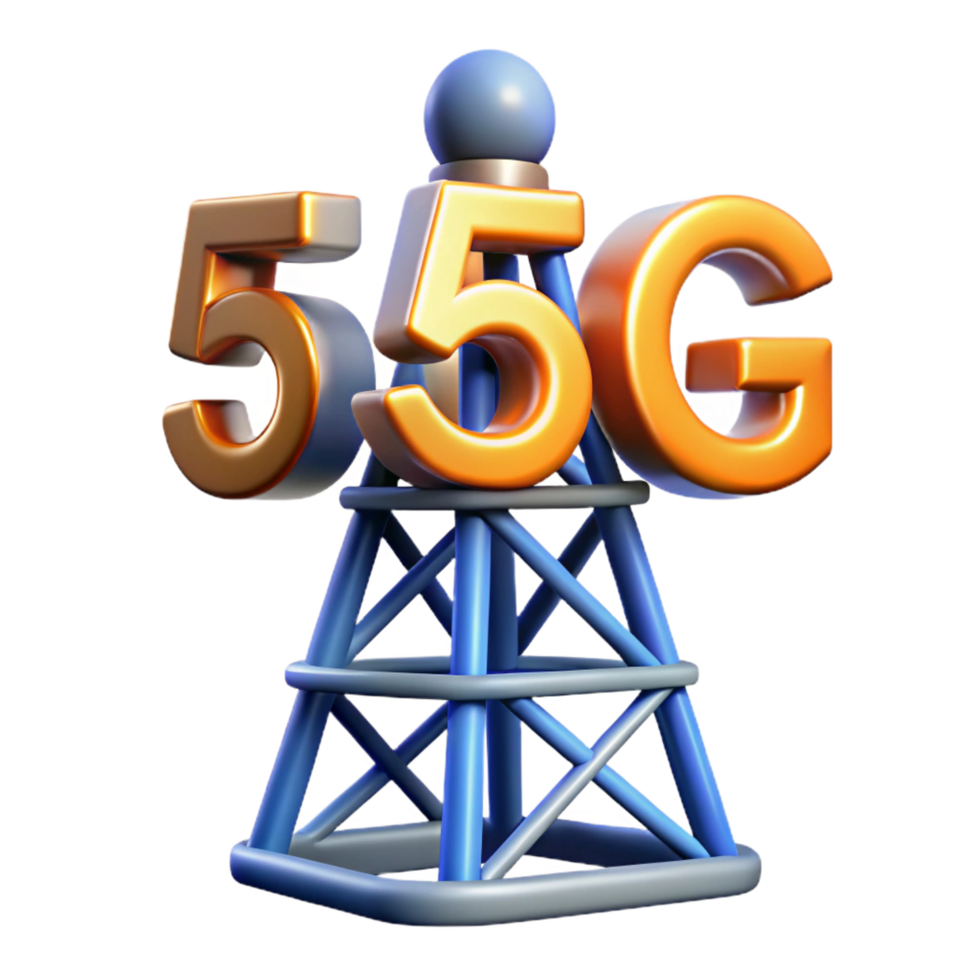beautiful mid-century Communication technology 5G tower NO BACKGROUND with Transparent Background. original png