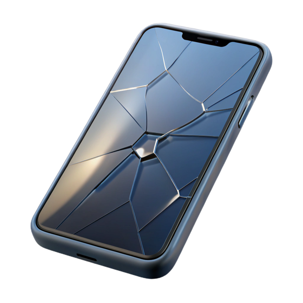 celebrated nordic Broken smartphone screen close-up NO BACKGROUND with Transparent Background. impeccable png