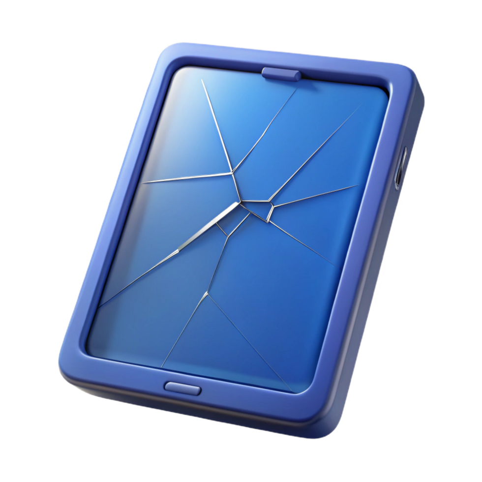 breathtaking timeless Tablet with cracked screen NO BACKGROUND with Transparent Background. png